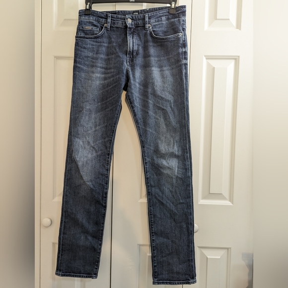 Hugo Boss Other - HUGO BOSS Men's Jeans Size W30 L32 Slim Fit Blue Stretch Denim Zip .